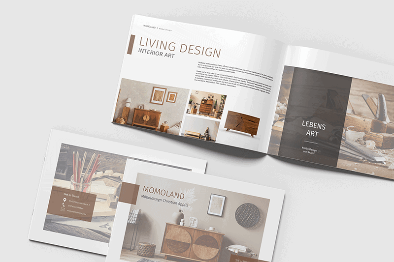 Ein Broschüren-Mockup zur Präsentation für den Kunden - Corporate Design
